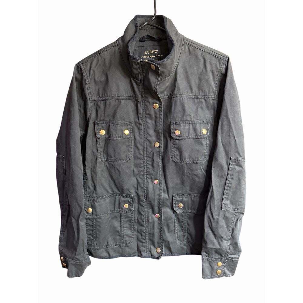 J. Crew Dark Gray Utility Jacket with Brass Buttons